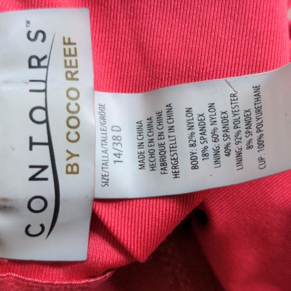 Contours by Coco Reef Women's Size 14 38D One Piece Swim Tank Suit - Picture 8 of 10